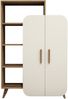 Dmora Bücherregal Agni, Büroregal, Mobiler Buchhalter, Bücherbrett, 90x32 h132 cm, Walnuss und Creme Bild 4