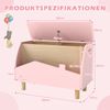 Spielzeugkiste aus Holz mit Regal Spielzeugtruhe mit Klappdeckel 60 x 30 x 44 cm Rosa Bild 2