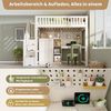 REDOM Hochbett Bett 90x200 cm mit Schreibtisch & Schrank, Weiß (Packung, 1-St, Platzsparende All-in-One-Lösung mit Regalen) USB-C, Lattenrost, Leiter- & Kleiderschrank(ohne Matratze) Bild 4