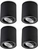 Sweet LED LED Aufbaustrahler 4er Set GU10 schwarz schwenkbar 230V Deckenspots rund modern, LED wechselbar, Warmweiß, 3000K, schwenkbar, GU10, 230V Bild 2