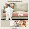 HOMCOM 2-Sitzer Polstersofa mit Armlehne, Samtoptik, Couch 1 Teile, für Wohnzimmer, Schlafzimmer, Metallrahmen, Cremeweiß Bild 4