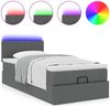 vidaXL Ottoman-Bett mit Matratze & LEDs Dunkelgrau 100x200 cm Stoff 3312202 Bild 5