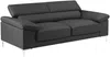 Vente-unique - Ledersofa 3-Sitzer - Anthrazit - SOLANGE Bild 5