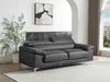 Vente-unique - Ledersofa 3-Sitzer - Anthrazit - SOLANGE Bild 2