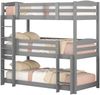 Etagenbett 90x200 cm, 3-fach aus Kiefernholz und MDF, grau, mit Leitern und Absturzsicherung Bild 5