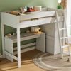 Kindereinzelbett 90×200 cm aus Massivholz mit Schreibtisch & Kleiderschrank, weiß Bild 3