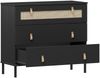 Kommode >WZ-0800< 3 Schubladen, Kiefer massiv schwarz lackiert - 90x80x40 (BxHxT) Bild 3