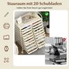 Rollwagen mit 20 Stapelbaren Schubladen & Metallgestell Rollcontainer Badrollwagen Weiß Bild 3