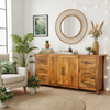 Mango Kommode Mangoholz Sideboard Regal Masivholz Lowboard Indien Rustikal Kolonial Naturholz Landhaus Asien Asiatisch Fernost Bild 2