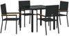 vidaXL Garten Essgruppe 5 pcs Schwarz Poly-Rattan 3365387 Bild 2