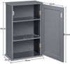 Yaheetech Hängeschrank mit wasserabweisender Beschichtung, bis 16 kg, Holz, 35 x 20,7 x 55 cm, Grau Bild 4