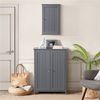 Yaheetech Hängeschrank mit wasserabweisender Beschichtung, bis 16 kg, Holz, 35 x 20,7 x 55 cm, Grau Bild 2