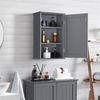 Yaheetech Hängeschrank mit wasserabweisender Beschichtung, bis 16 kg, Holz, 35 x 20,7 x 55 cm, Grau Bild 3
