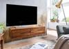 Lowboard Hängend Sheesham Massivholz 108 x 25 x 34 cm TV-Schrank Braun, Design Fernsehtisch mit Stauraum, Fernsehschrank Wand Modern, TV-Kommode Fernsehkommode zum Aufhängen Bild 3