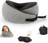 Refined Living Nackenkissen 3 in 1 Nackenkissen Flugzeug Reisekissen 100% Memory Foam, Nackenstützkissen Kopfkissen mit Augenmaske erhältlich und Ohrstöpsel, 1-tlg, 360º Ergonomisches Design Asymmetrische Seiten Reisetasche Inklusive, Weiche Passform I... Bild 5
