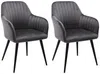 Vente-unique - ELEANA Stuhl SamtStoff Grau - B 59 cm x H 82 cm x L 58 cm Bild 2