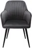 Vente-unique - ELEANA Stuhl SamtStoff Grau - B 59 cm x H 82 cm x L 58 cm Bild 3