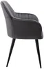 Vente-unique - ELEANA Stuhl SamtStoff Grau - B 59 cm x H 82 cm x L 58 cm Bild 5