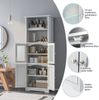 163 cm Hoher Badezimmerschrank Freistehender Vorratsschrank 60 x 30 x 163 cm Weiß Bild 3