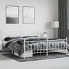 vidaXL Bettgestell mit Kopf- und Fußteil Metall Weiß 193x203 cm 353610 Bild 4