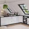 Küchenschrank für Dachschrägen R-Line Weiß Hochglanz 60 cm ohne Schräge mit 3 Schubladen Vicco Bild 5