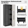 BlingBin Stauraumvitrine LED-Vitrine Multifunktionsschrank (1-St, mit warmgelben Aluminium-Lichtleisten, Soft-Close-Scharniere) Soft-Close-Scharniere, mehrfarbiger Beleuchtung & Kippschutz Bild 4