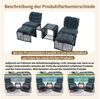 Celya Gartenlounge-Set 5-teiliges Outdoor Gartenmöbel Set mit Tisch und 2 Stühlen, (Balkonmöbel Loungeset, für Terrasse, Garten und Balkon, wetterfest & komf), inkl. 2 Hocker, Eisenrahmen & PE-Rattan, mit Kissen und Glasplatte Bild 3