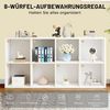 oyajia Bücherregal Bücherschrank, Würfelregal, Standregal, Standregal, Bücherschrank aus Holz mit 8 Fächer, Weiß Bild 4