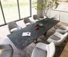 Esstisch Edge 300x100cm Keramik Laminam®Nero Greco Anthrazit Spider Flachstahl Schwarz Bild 4