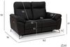 2-Sitzer Relaxsofa Astella Leder Schwarz - Elektrisches Sofa mit Liegefunktion & USB Bild 3