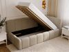 GRAINGOLD Cloud One Jugendbett 90x200, Einzelbett mit Bettkasten, mit Lattenrost, Bouclé-Stoff, Rechts, Beige Bild 5