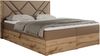 Boxspringbett mit Kopfteil und Topper, Polsterbett - GUNAR - 180 x 200 cm - Braun Kunstleder - H4 - Topper Visco Bild 4