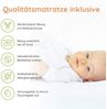 Babybett mit Matratze Kinderbett Gitterbett 60x120 & 70x140 cm höhenverstellbar & herausnehmbare Sprossen, optional mit Schublade | 70x140 cm Buchenholz Natur-weiß sehr stabil Made in Europe Bild 4