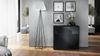Vladon Sideboard 'Ben', Kommode mit 2 Türen und 2 Schubladen, Schwarz matt/Schwarz Hochglanz (79 x 74 x 36 cm) Bild 3