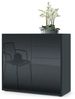 Vladon Sideboard 'Ben', Kommode mit 2 Türen und 2 Schubladen, Schwarz matt/Schwarz Hochglanz (79 x 74 x 36 cm) Bild 4