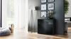 Vladon Sideboard 'Ben', Kommode mit 2 Türen und 2 Schubladen, Schwarz matt/Schwarz Hochglanz (79 x 74 x 36 cm) Bild 2
