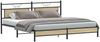 vidaXL Metallbett ohne Matratze Sonoma-Eiche 200x200 cm 3325119 Bild 3