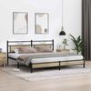 vidaXL Metallbett ohne Matratze Sonoma-Eiche 200x200 cm 3325119 Bild 4