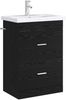 vidaXL Badunterschrank Schwarze Eiche 56 x 37,5 x 81 cm Holzwerkstoff 890705 Bild 3