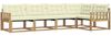 vidaXL Outdoor-Sofagarnitur mit Kissen 5 pcs Weiß und Creme 3388680 Bild 2