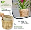 HMF Wasserhyazinthentopf Innovativer Blumentopf geflochten aus Wasserhyazinthe (Set, 3 St), mit Pflanztopf aus nachhaltigen Rohstoffen, Rund, ø 14 + 19 + 25 cm Bild 2