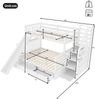 Etagenbett 90x200/140x200 cm mit Schubladen, Stauraum, Rutsche und Handläufen in Antique White Bild 5