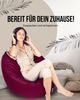 PATCH HOME 2 in 1 Sitzsack Sessel – Ø125 cm – Weinrot, bequemer Sitzsack aus Luxus-Polyester-Gewebe, bereits befüllt Bild 2