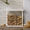 vidaXL Kaminholzregal Weiß 108x64,5x110 cm Massivholz Kiefer 822438 Bild 3