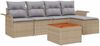 vidaXL Gartensofa-set mit Kissen 6 pcs Beige Poly-Rattan 3347315 Bild 2