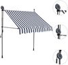 vidaXL Einziehbare Markise Handbetrieben mit LED 200 cm Blau und Weiß 145843 Bild 3