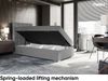MEBLINI Boxspringbett LUKAS 90x200 cm mit Bettkasten - H3/Grau Webstoff Gepolstert Einzelbett mit Topper & Bonellfederkern-Matratze - 90x200 Links Bild 3
