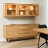 Hängevitrine Gorbin Eiche Natur 180 cm - 3 Türen, Glasböden, LED & Soft-Close Bild 2