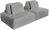 KAWOLA Modulsofa WIOLO SOFT 2 Module 2 Rückenkissen Weicher Breitcord grau 84 x 111 x 222 cm Bild 3