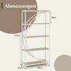 Geometrisches Bücherregal mit Offenen Holzregale & Metallrahmen Büroregal Standregal Weiß & Natur Bild 2